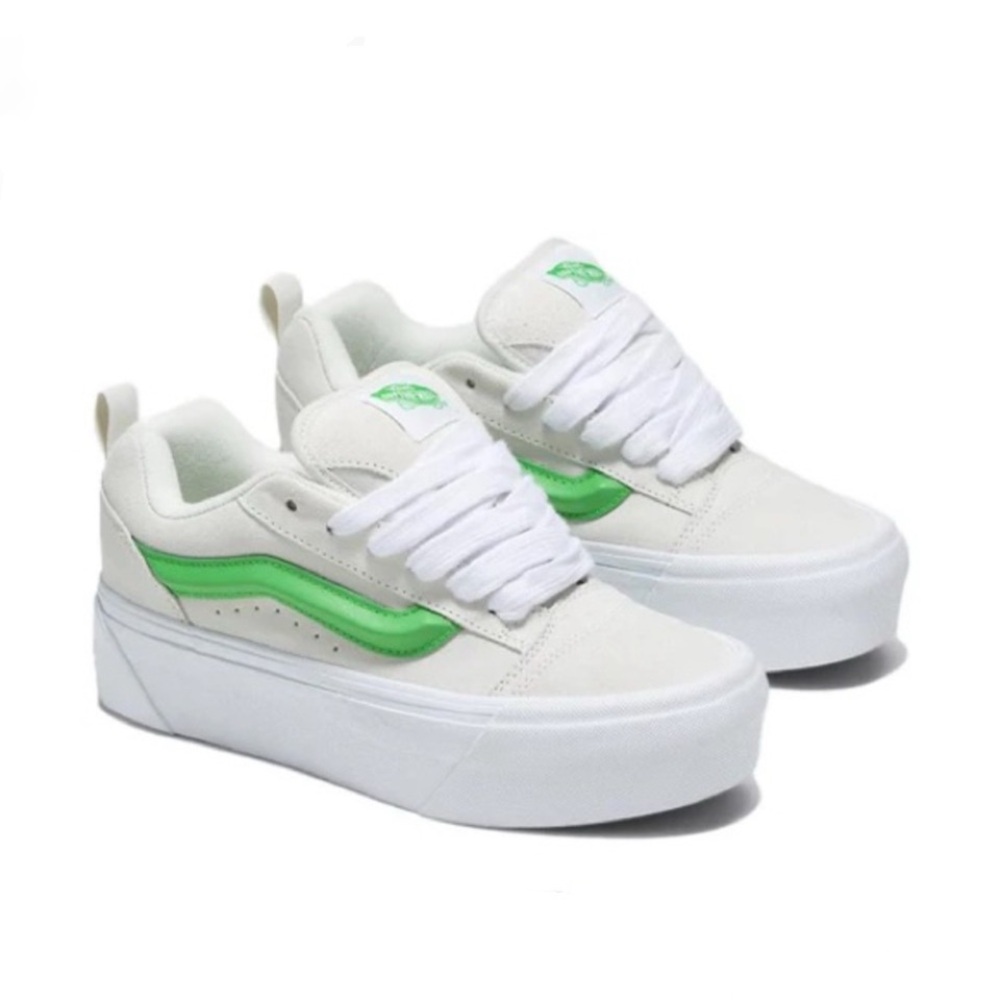 Vans Knu Stack Casual Platform Shoes 'White Green' VN000CP6CY9